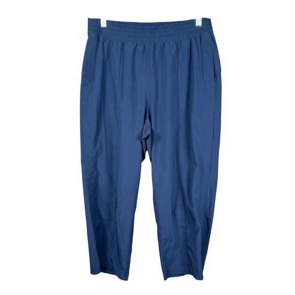 Lululemon Lab Pants - Lululemon Cropped Pants Womens 12 Blue Lightweight Elastic Waist Athleisure